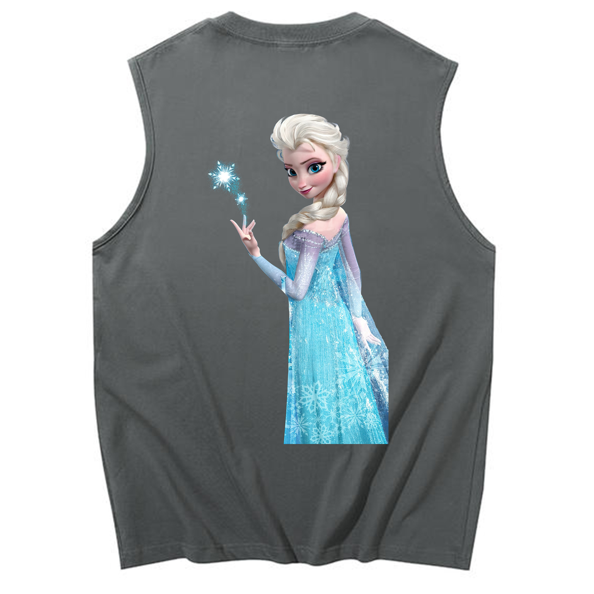 （画像用） アナと雪の女王 アンナ エルサ Frozen Anna Elsa コットン100％タンクトップ（背面プリント）
